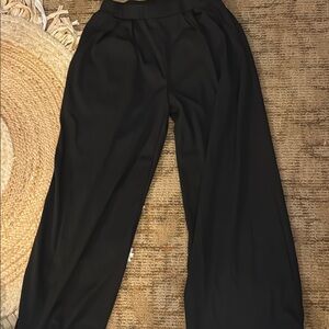 Cider Black Wide Leg Pants with Relaxed Fit